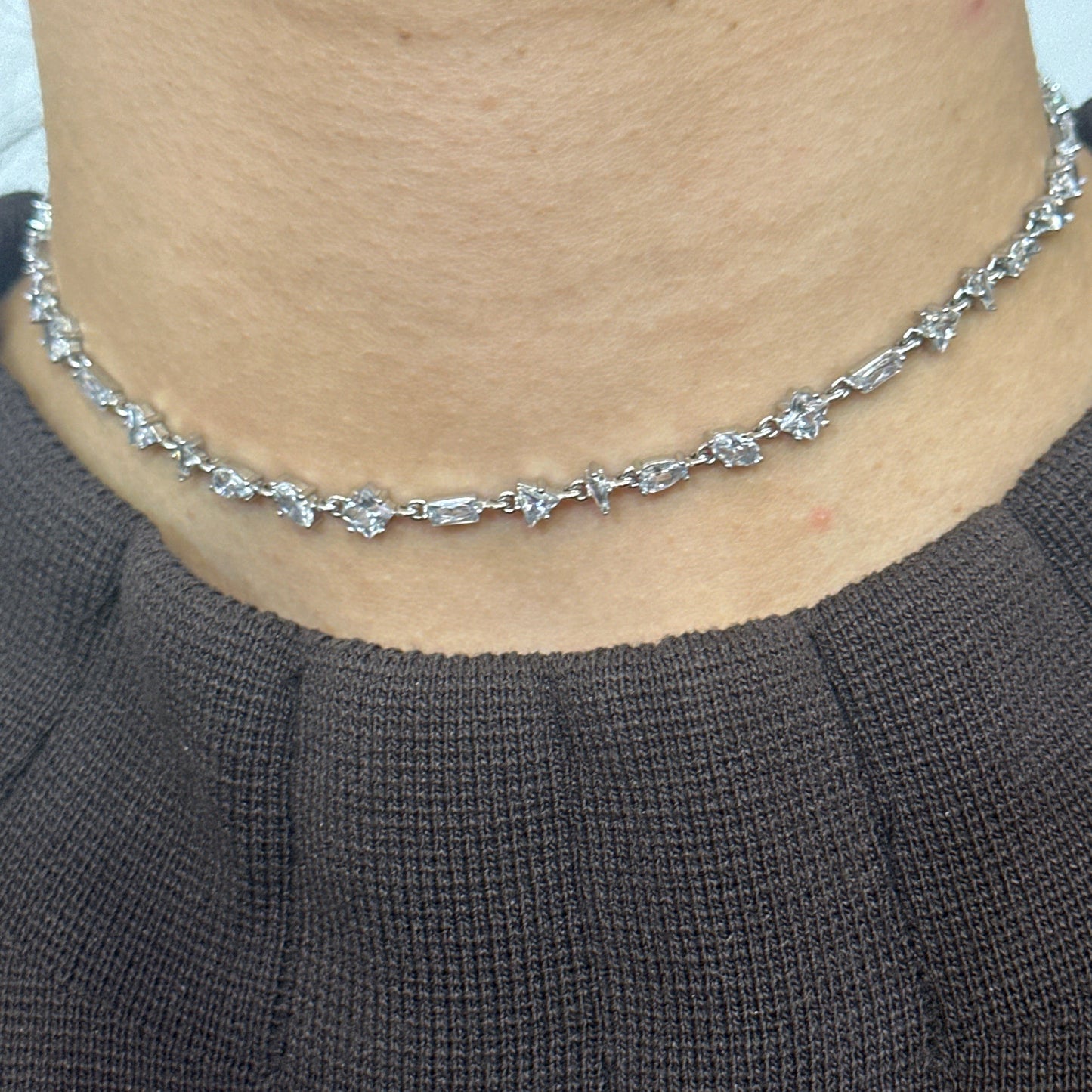 Choker rivière argent