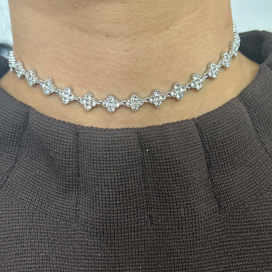 Choker brillant argent