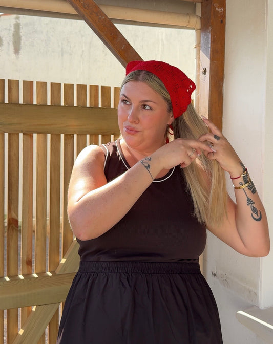 Bandana crochet rouge
