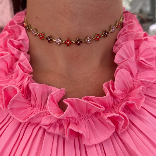 Choker trèfle rouge