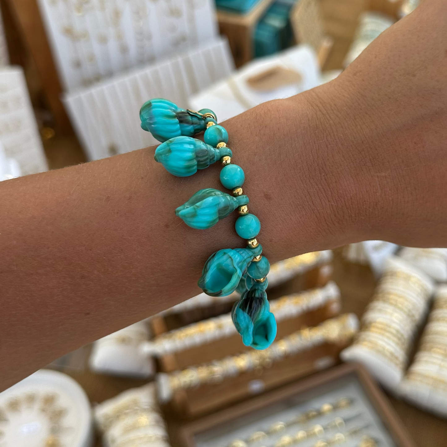 Bracelet élastique coquillage