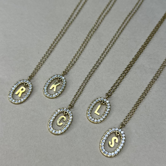 Initiale strass - collier