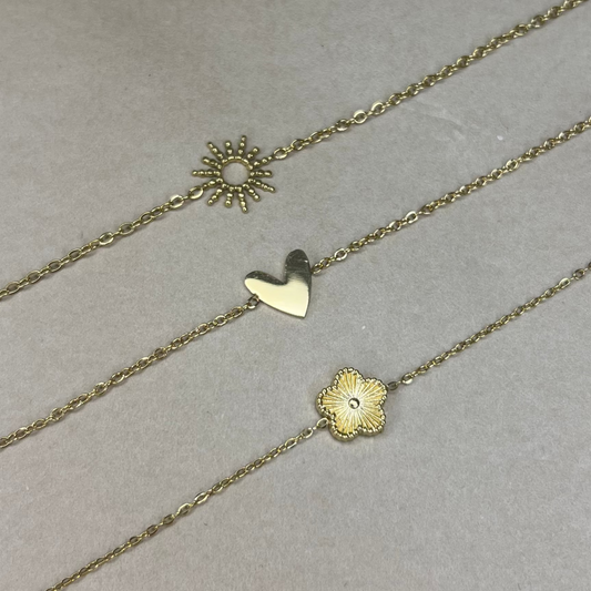 Soleil / Coeur / Fleur - bracelet