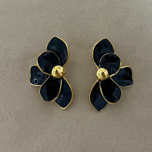 Demi fleur - boucles d'oreille