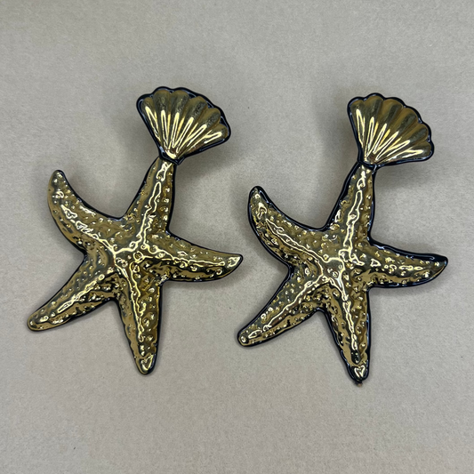 Etoile martelé - boucles d'oreilles