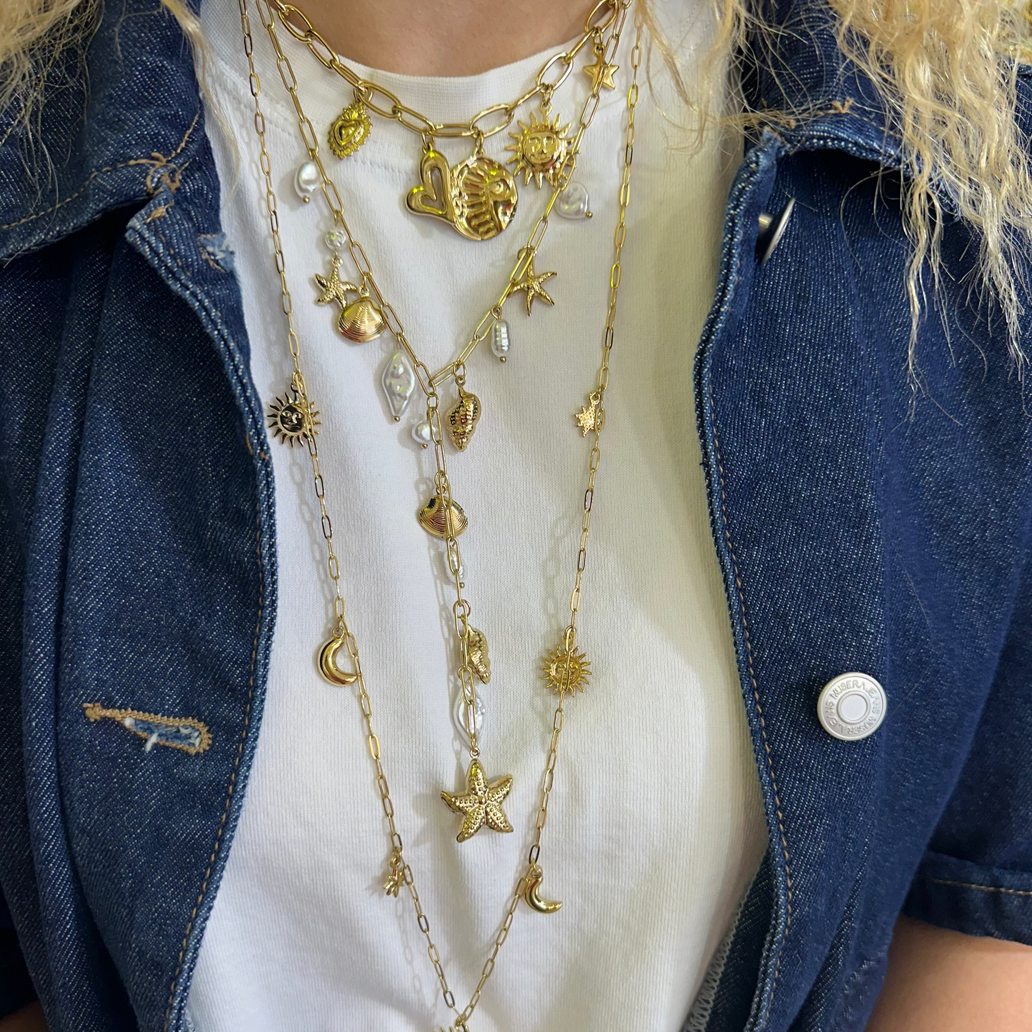 Collier Y blanc
